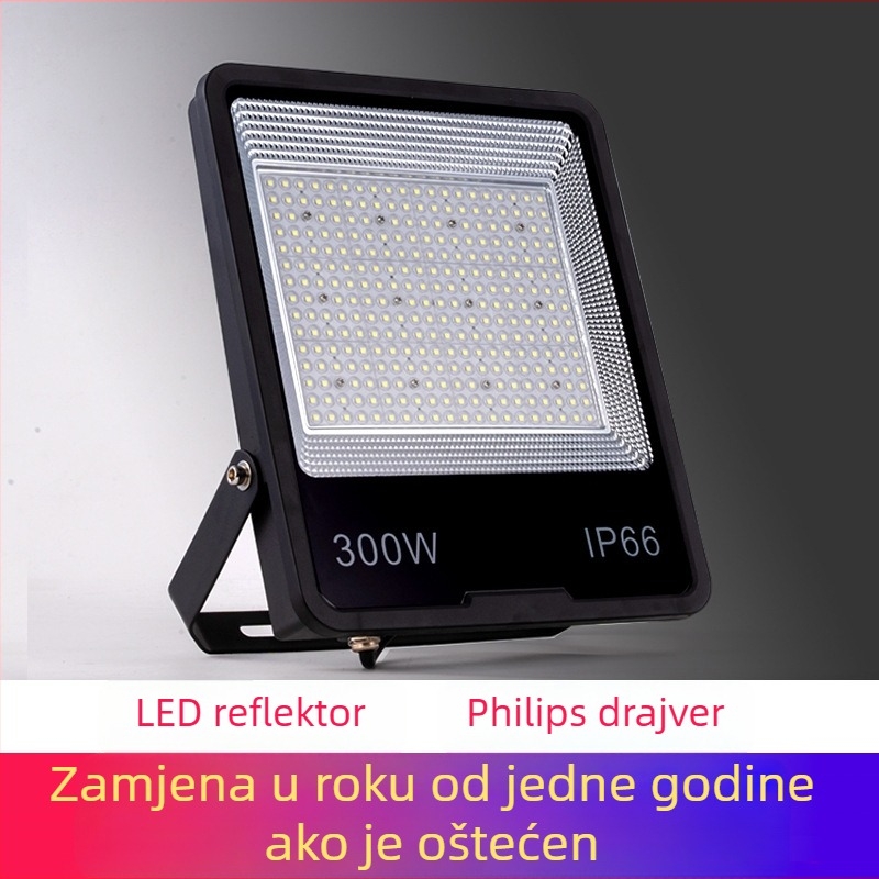 LED vanjski vodootporni reflektor 50-400W, crno aluminijsko kućište, osvjetljenje za stadion, trg i dvorište
