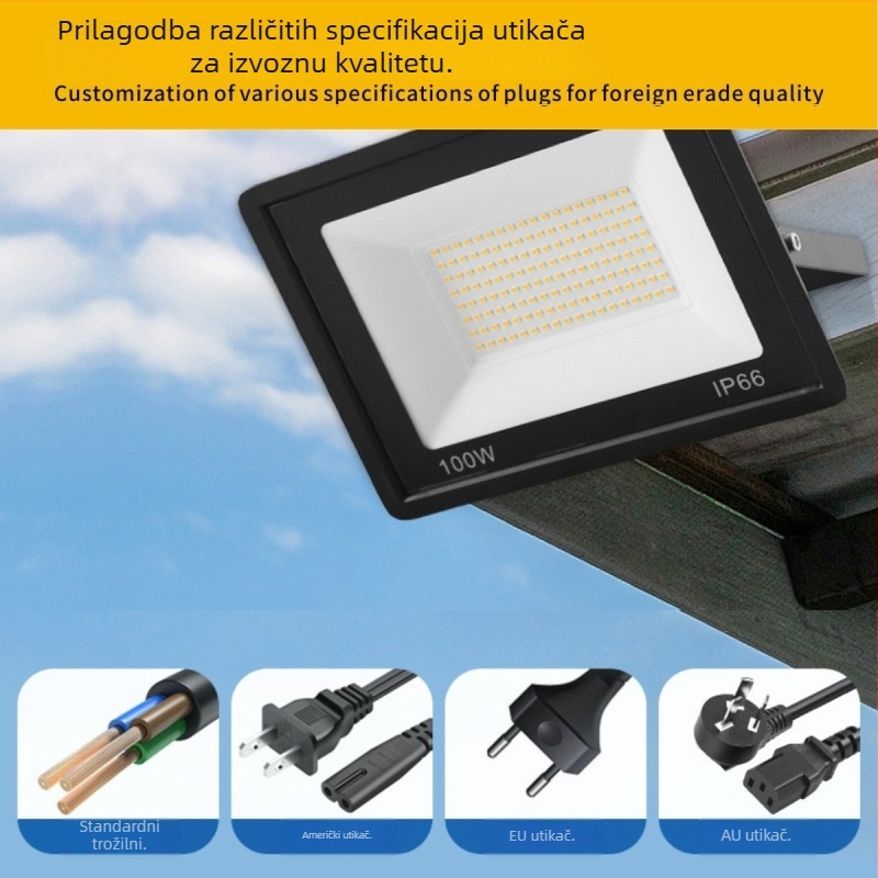 Vanjski LED reflektor IP66, aluminijsko kućište, 1000W, kut snopa 120°, za bilboarde i javne prostore