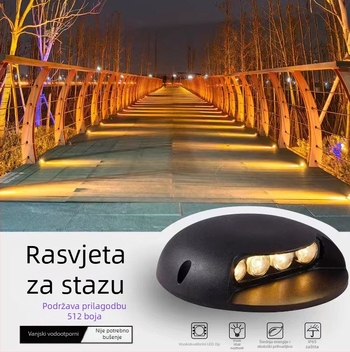 LED vanjska rasvjeta za stazu i hodnik, vodootporna svjetiljka za stepenice s bočnim zračenjem