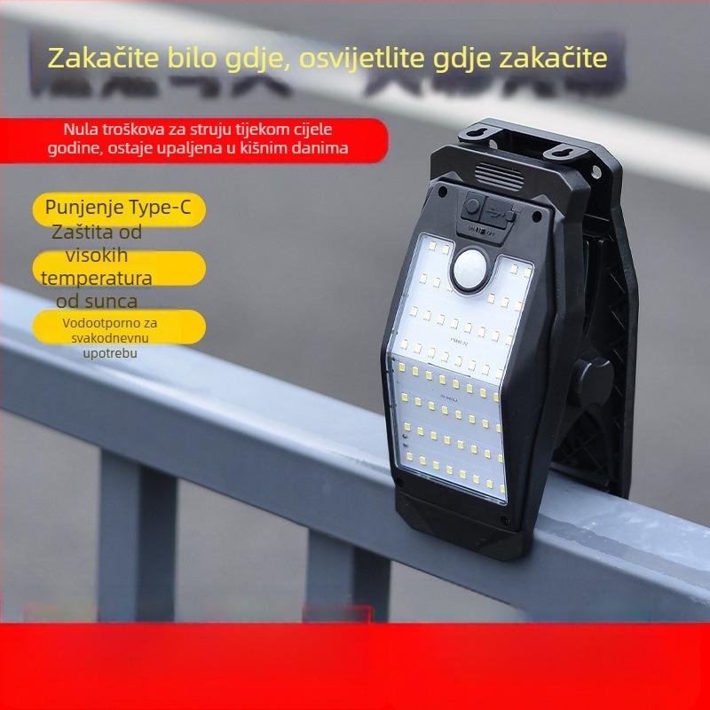 Solarno zidno svjetlo s senzorom pokreta za vanjsku uporabu, lampica za učenje, automatsko uključivanje noću