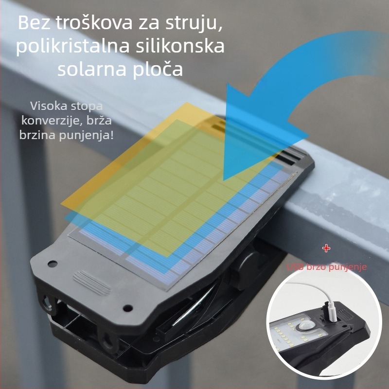 Solarno zidno svjetlo s senzorom pokreta za vanjsku uporabu, lampica za učenje, automatsko uključivanje noću