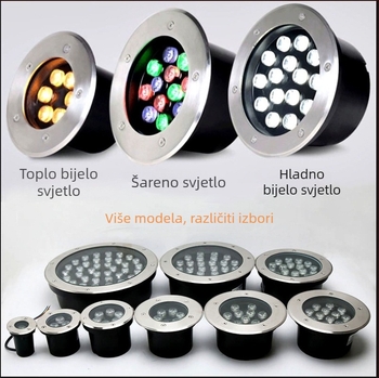 Podzemno LED svjetlo, vodootporno i ugrađeno, za vrtne krajolike, dvorište i travnjak; kvadratna vanjska zidna svjetiljka