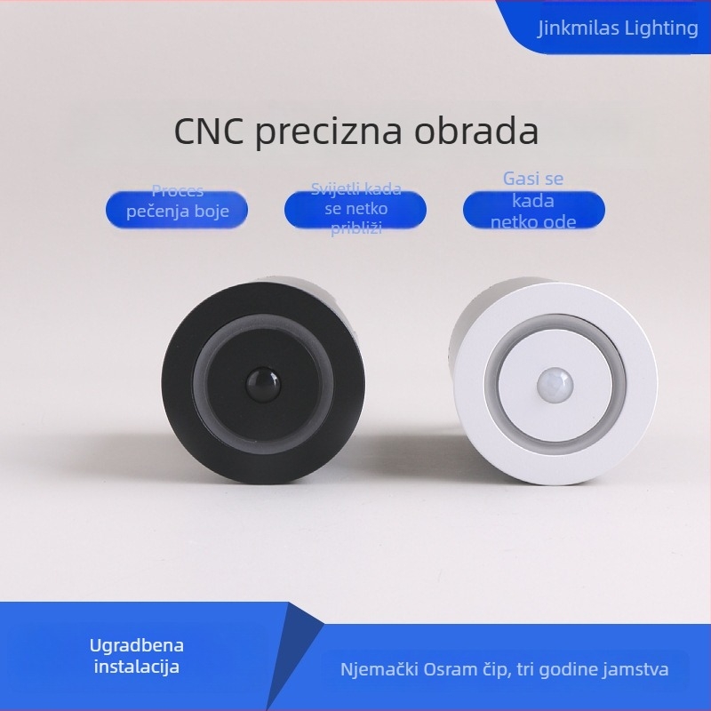 Ugradno LED svjetlo za stepenice s detekcijom pokreta, kružno svjetlo za hodnik i stepenice