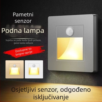 Infračrveni senzor pokreta za podnu rasvjetu s prekidačem — ugrađeni LED za hodnik i stepenice