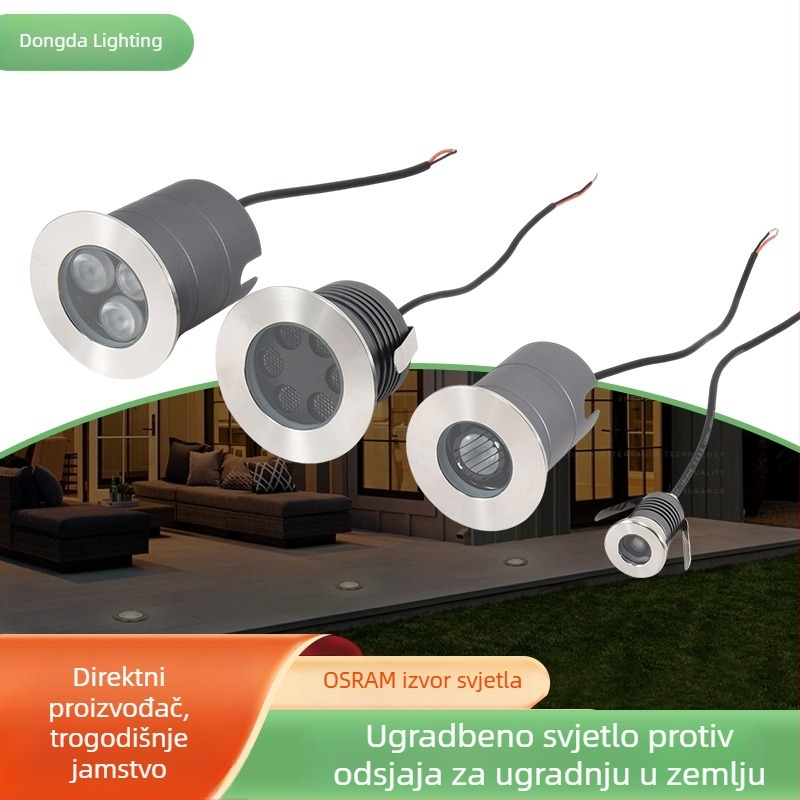 LED ugrađeno svjetlo za vanjske stepenice, vodootporno, uz bazen i vrt