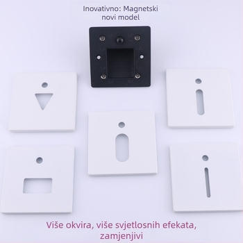 LED svjetlo za stepenice sa senzorom pokreta, ugradbeni magnetski tip 86, aluminijsko kućište, 90×90×40 mm, topla bijela 3000K, 120 lm, IP42
