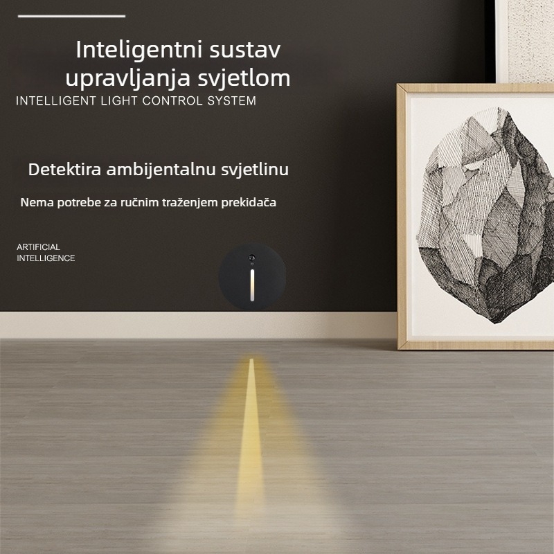 Okruglo svjetlo s senzorom pokreta, ugrađena svjetiljka za hodnik i stepenice