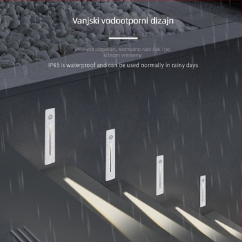 Aluminijsko LED svjetlo sa senzorom, ugrađeno za hodnike i stepenice