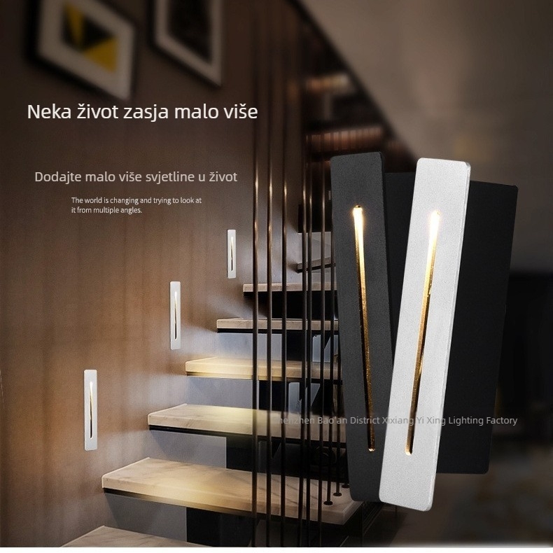 Aluminijsko LED svjetlo sa senzorom, ugrađeno za hodnike i stepenice