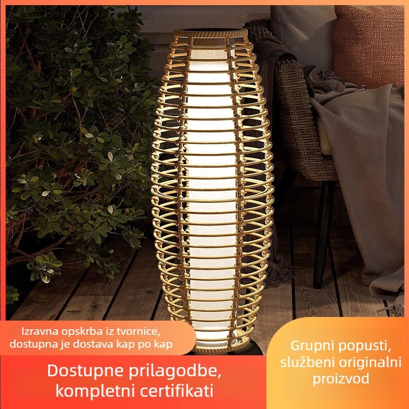 Solarna LED lampica za travu, vanjska vodootporna podna svjetiljka, u stilu nove kineske vile za dvorište i krajolik.