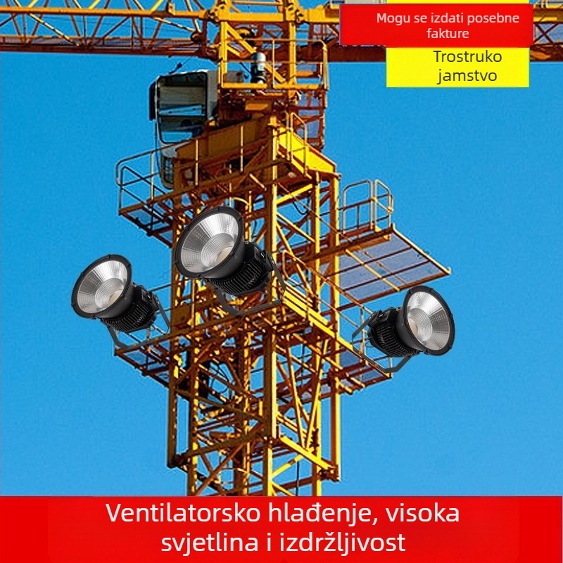 LED rasvjetni projekcijski floodlight 400W za vanjsku upotrebu IP65, crno aluminijsko kućište, 400 LED (SMD3030), 220V, kut zrake 25°/60°/90°, pogodan za gradilišta i luke
