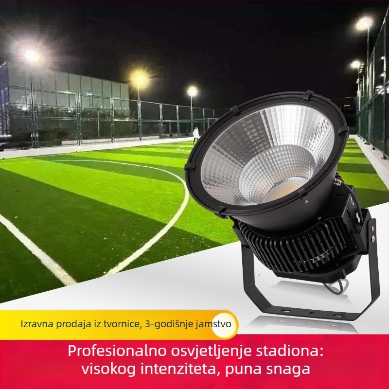 LED rasvjetni projekcijski floodlight 400W za vanjsku upotrebu IP65, crno aluminijsko kućište, 400 LED (SMD3030), 220V, kut zrake 25°/60°/90°, pogodan za gradilišta i luke