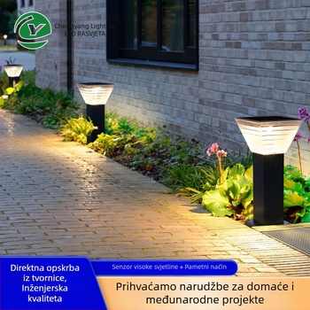 Vanjska vodootporna solarna zidna svjetiljka za vrt, aluminij, IP65, 5W