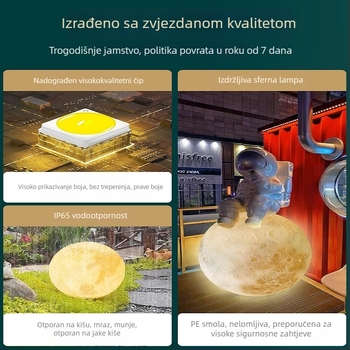 Vanjska lampa u obliku mjeseca, vodootporna dekorativna podna rasvjeta za dvorište i vrt, solarno napajano