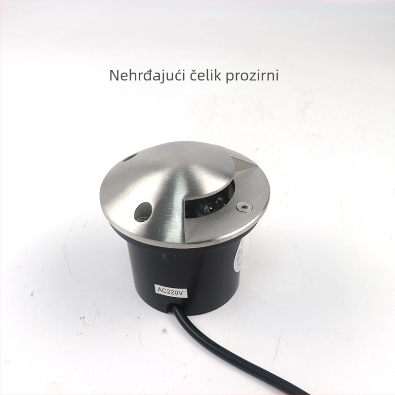 Kružna LED podzemna svjetiljka za vanjsku upotrebu, za kutove, hodnike i stepenice; ugrađena, IP65, 24V, topla bijela 3000K
