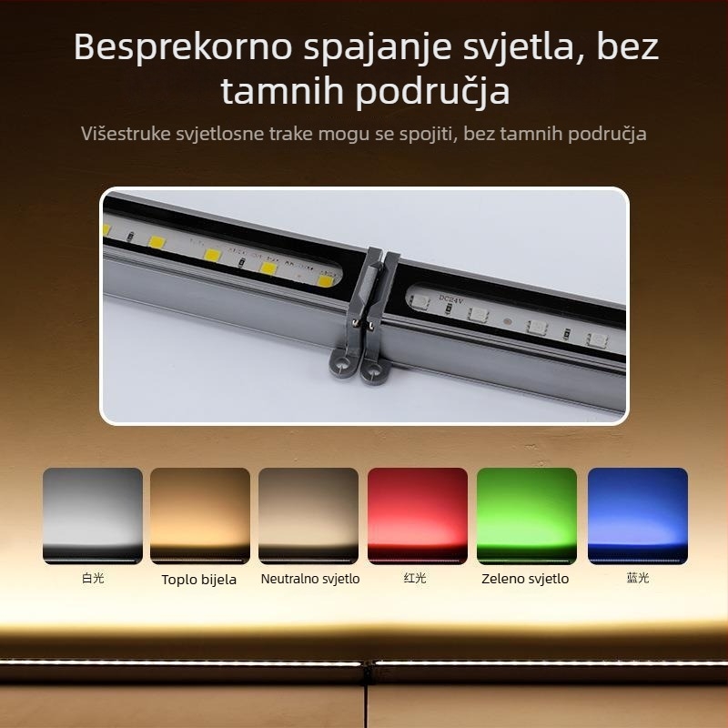 Pravougaono LED ugrađeno vanjsko svjetlo, višebojno, kvadratno linearno osvjetljenje za parkove, hodnike i stepenice