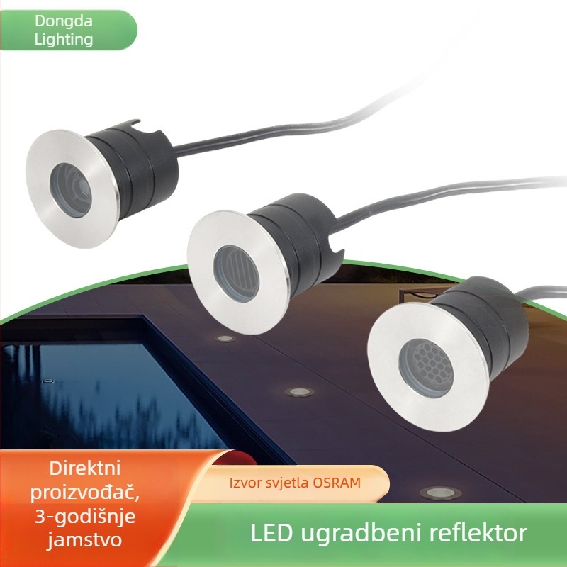 IP67 LED podzemno svjetlo za unutarnju i vanjsku primjenu, vodootporno zidno svjetlo, 1W/3W/6W, skrivena montaža, kutno osvjetljenje za stepenice