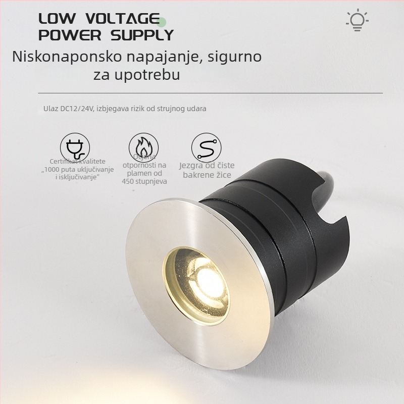 IP67 LED podzemno svjetlo za unutarnju i vanjsku primjenu, vodootporno zidno svjetlo, 1W/3W/6W, skrivena montaža, kutno osvjetljenje za stepenice