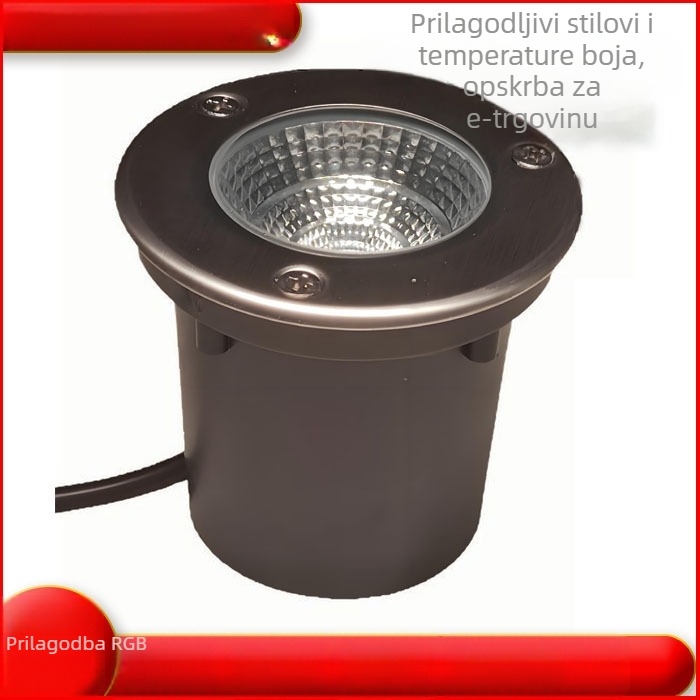 80 mm RGB LED podzemno svjetlo, kružno, 3W, DC12V, IP65, vanjsko osvjetljenje krajine