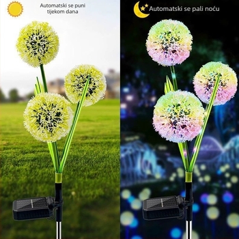 Solarna LED vrtna svjetiljka na kolcu u obliku cvijeta, IP65 vodootporna