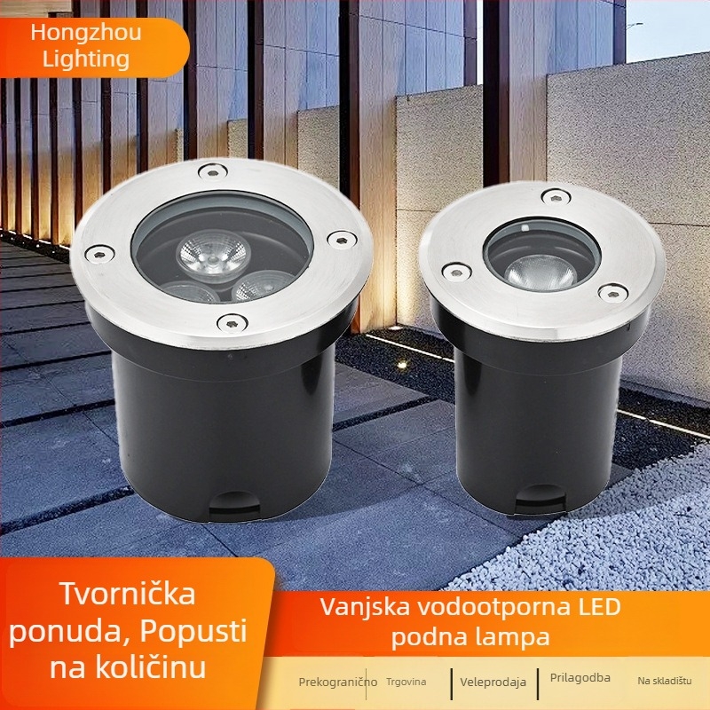 Vanjski vodootporan LED podzemni kružni reflektor za trgove, stepenice, parkove, dvorišta, ceste i travnjake