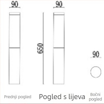 LED svjetlo za travnjak, vanjsko vodootporno rasvjetno svjetlo za vrt, moderan minimalistički dizajn dvorišta, aluminijski okvir, IP65, COB 5W