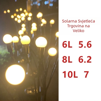LED solarne svjetiljke za tla za travnjak i vrt, ambijentalno dvorišno osvjetljenje, vanjske kamping rasvjeta pokretana vjetrom, dekorativne svjetiljke