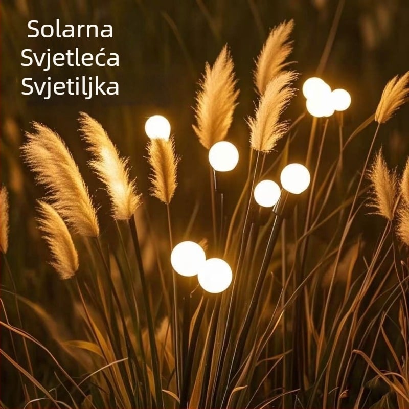 LED solarne svjetiljke za tla za travnjak i vrt, ambijentalno dvorišno osvjetljenje, vanjske kamping rasvjeta pokretana vjetrom, dekorativne svjetiljke