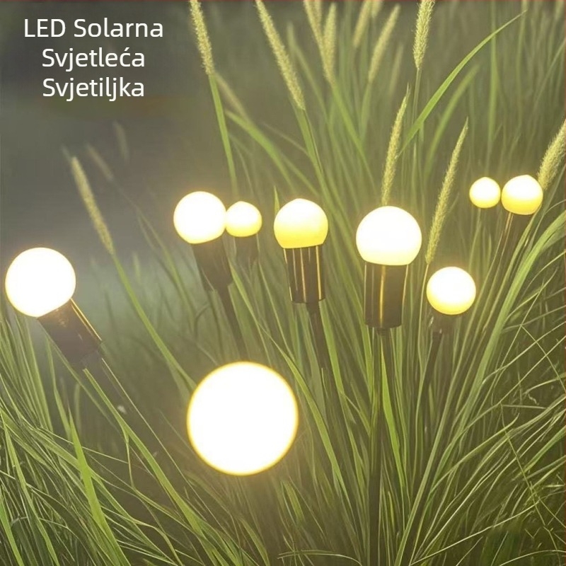 LED solarne svjetiljke za tla za travnjak i vrt, ambijentalno dvorišno osvjetljenje, vanjske kamping rasvjeta pokretana vjetrom, dekorativne svjetiljke