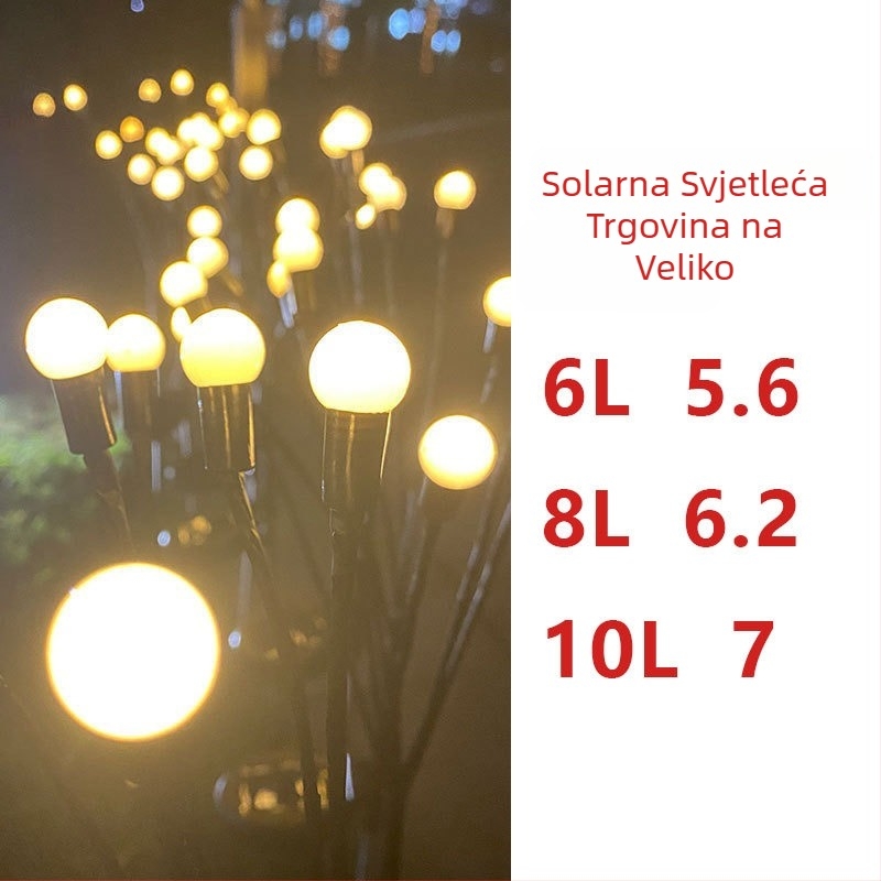 LED solarne svjetiljke za tla za travnjak i vrt, ambijentalno dvorišno osvjetljenje, vanjske kamping rasvjeta pokretana vjetrom, dekorativne svjetiljke