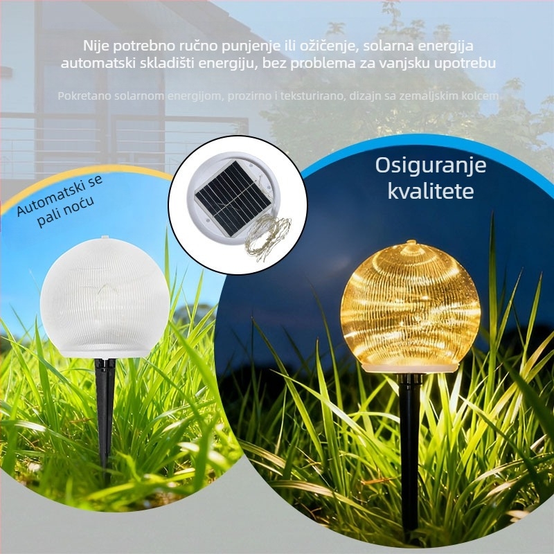Prilagođene solarne vanjske lampe za travnjak i krajolik, zemaljske svjetiljke za dvorište, LED kuglične svjetiljke