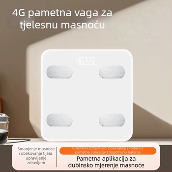 Pametna 4G IoT vaga za tjelesnu masnoću, kućna upotreba, punjiva, podrška integracije protokola, 3-inčni LED zaslon, mjerenje tjelesne masnoće i vode