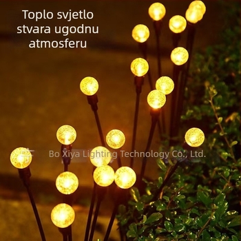Solarne vrtne lampe za vanjsku uporabu, balonaste svjetiljke nalik krijesnicama, rasvjeta za vrt i travnjak, s postavljanjem u tlo i senzorom krajolisa