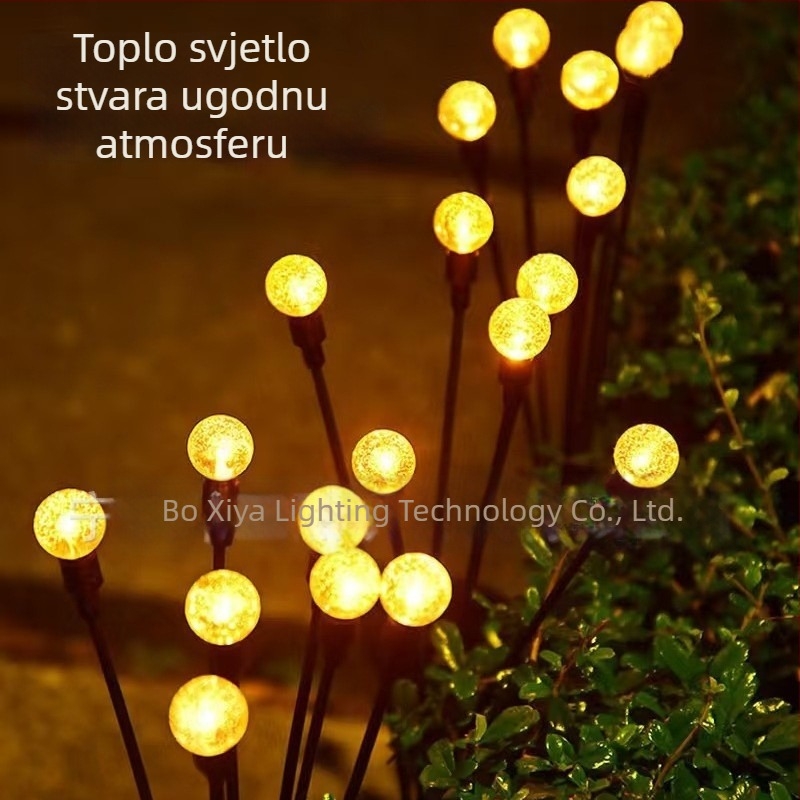 Solarne vrtne lampe za vanjsku uporabu, balonaste svjetiljke nalik krijesnicama, rasvjeta za vrt i travnjak, s postavljanjem u tlo i senzorom krajolisa