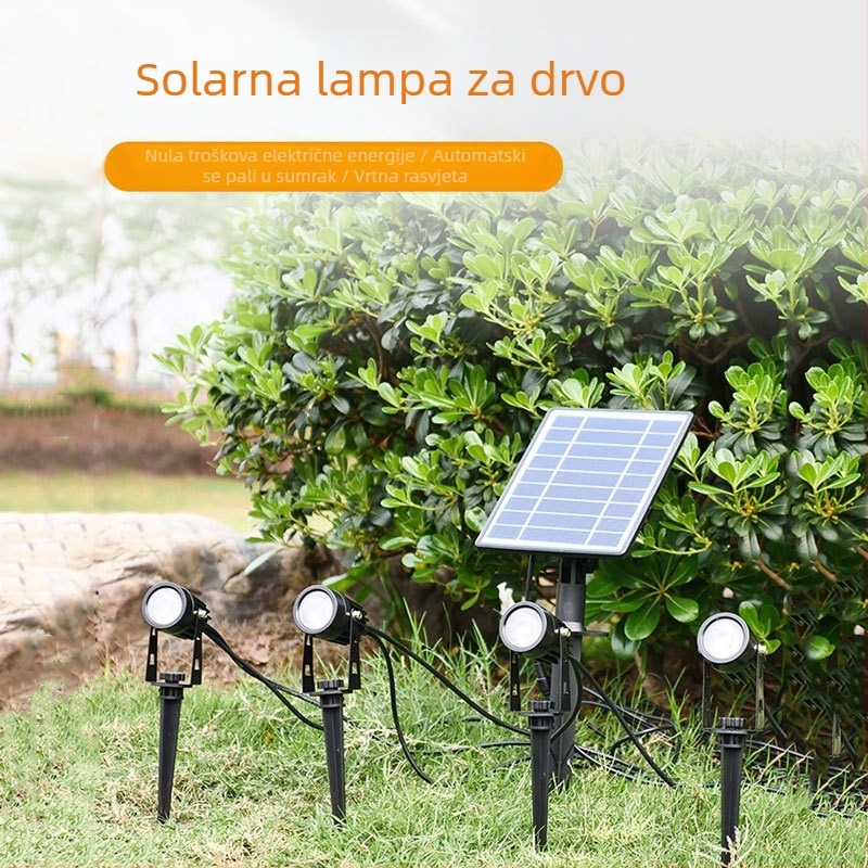 Solarni vanjski floodlight s bojom LED za krajolinsko osvjetljenje, vodootporan, lampica u obliku cvijeta koja se zabija u tlo za vrt i travnjak
