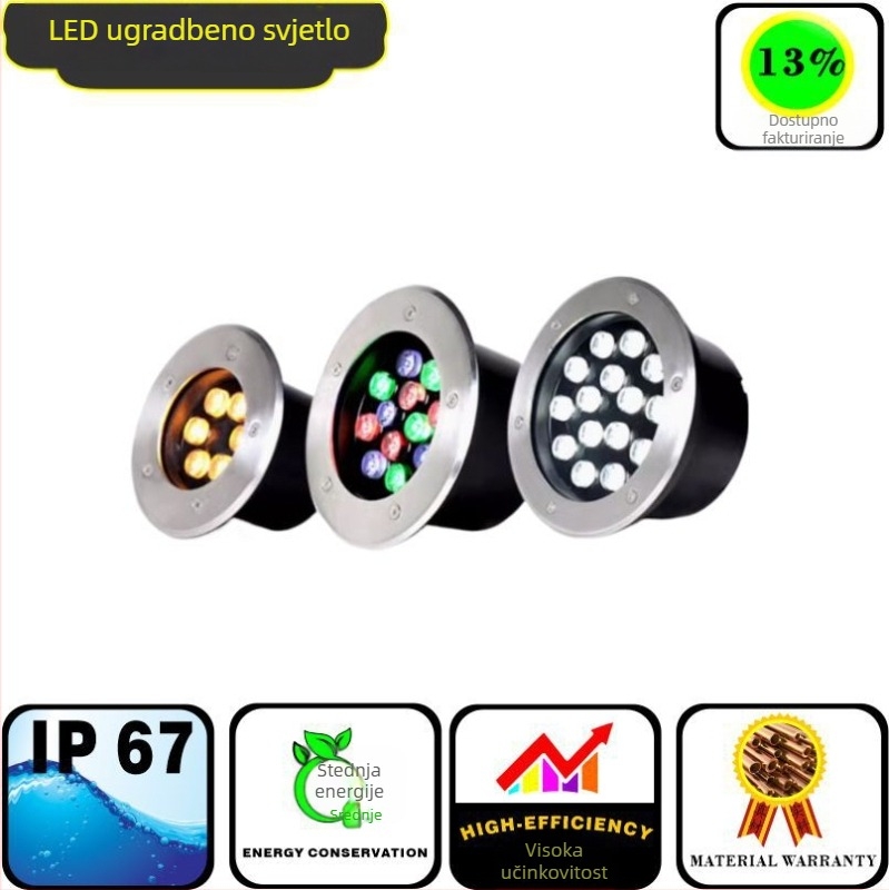 LED podzemno svjetlo za vanjsku travu i krajolik – ugrađeni vodootporni usmjereni reflektor 3W–6W, Huiyan Lighting