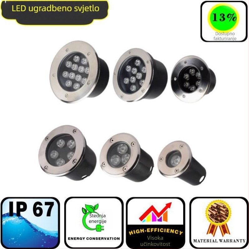 LED podzemno svjetlo za vanjsku travu i krajolik – ugrađeni vodootporni usmjereni reflektor 3W–6W, Huiyan Lighting