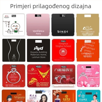 Elektronska vaga s prilagođenim logom — kućna vaga za tijelo, sladak crtani dizajn, izdržljiva