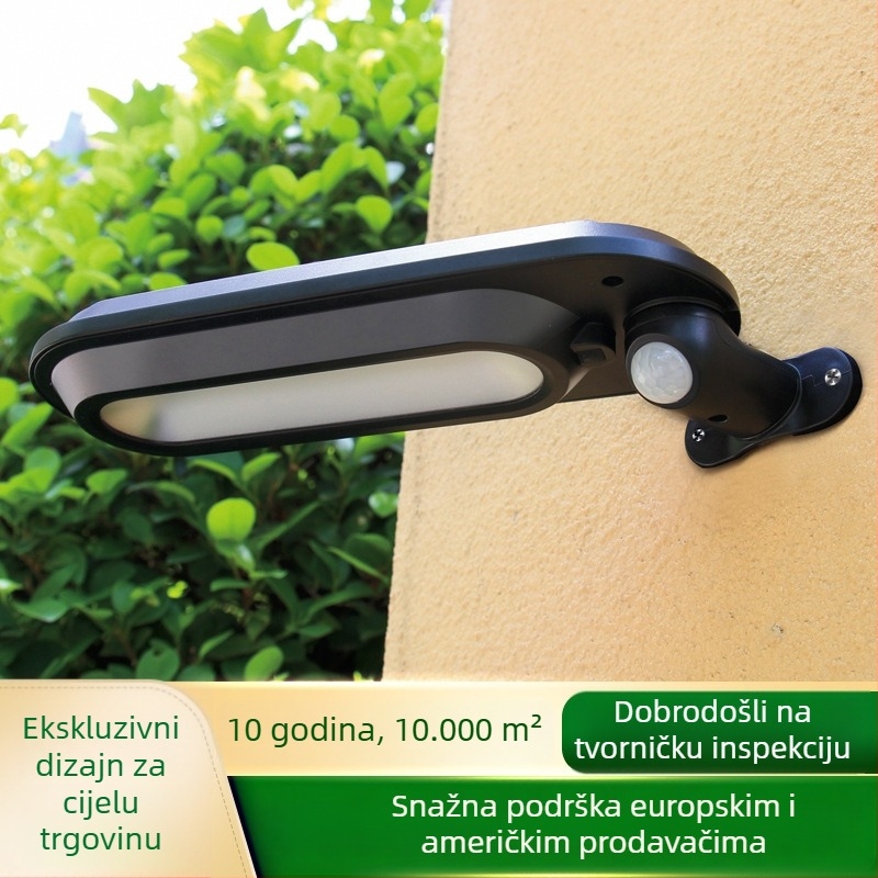 Solarna vanjska svjetiljka s detektom pokreta, IP65, za zidove, vrata i staze