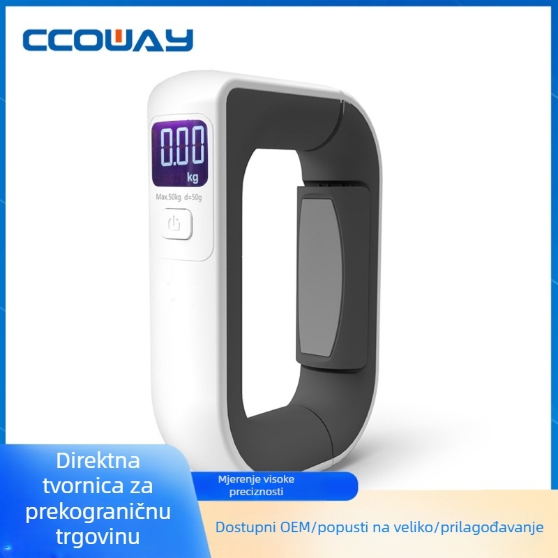 Digitalna vaga za prtljagu 50 kg, s velikom ručkom i kukom za precizno mjerenje