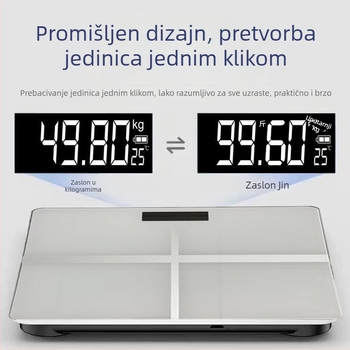 Pametna Bluetooth vaga za masnoću tijela s visokom preciznošću – digitalna vaga za kućnu upotrebu i studentski dom