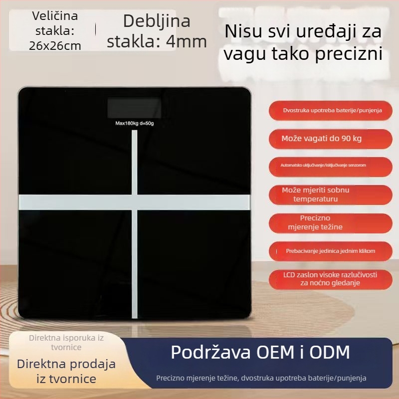 Pametna Bluetooth vaga za masnoću tijela s visokom preciznošću – digitalna vaga za kućnu upotrebu i studentski dom