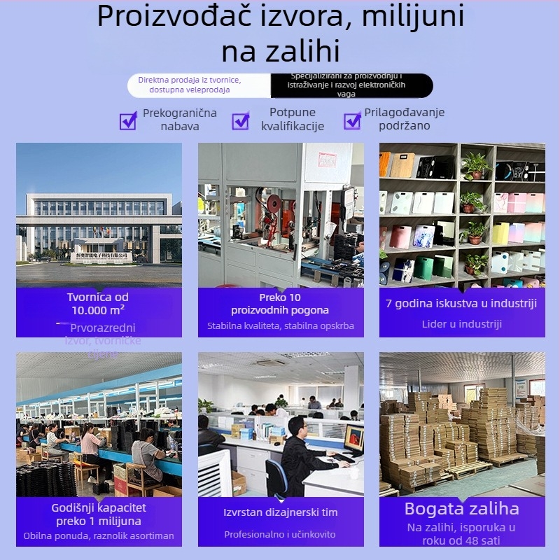 Pametna Bluetooth vaga za masnoću tijela s visokom preciznošću – digitalna vaga za kućnu upotrebu i studentski dom