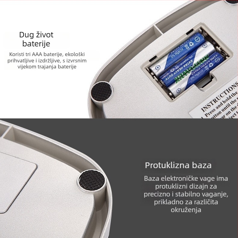 Kućna digitalna kuhinjska vaga za kuhanje i pečenje, preciznost 0,1 g, kompaktna stolna vaga za mjerenje hrane i dječje prehrane
