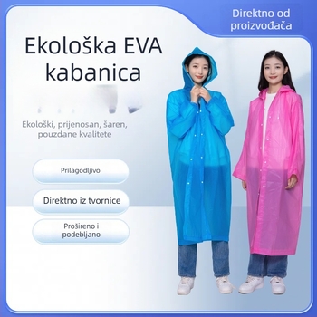 EVA višenamjenska jednodelna kišna kabanica za odrasle, za putovanja i aktivnosti na otvorenom, lagana i prijenosna, vodootporna