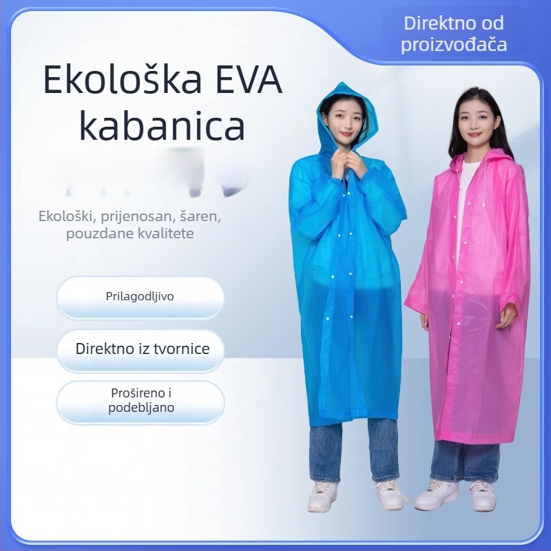 EVA višenamjenska jednodelna kišna kabanica za odrasle, za putovanja i aktivnosti na otvorenom, lagana i prijenosna, vodootporna