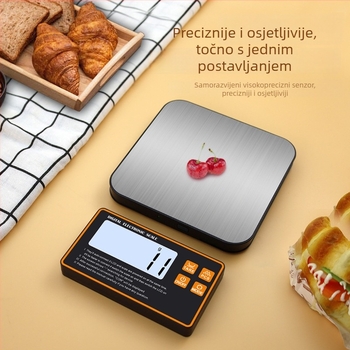 Split-tip kuhinjska vaga s pametnim elektronskim mjerenjem, rezolucija 1 g, kompaktna vaga za gram uz kućnu upotrebu, visoka preciznost za hranu, raspon mjerenja 5 g–15 kg