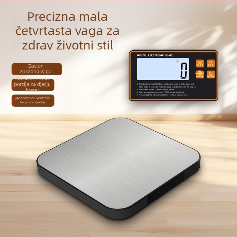 Split-tip kuhinjska vaga s pametnim elektronskim mjerenjem, rezolucija 1 g, kompaktna vaga za gram uz kućnu upotrebu, visoka preciznost za hranu, raspon mjerenja 5 g–15 kg