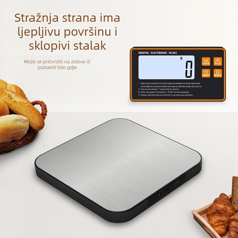 Split-tip kuhinjska vaga s pametnim elektronskim mjerenjem, rezolucija 1 g, kompaktna vaga za gram uz kućnu upotrebu, visoka preciznost za hranu, raspon mjerenja 5 g–15 kg