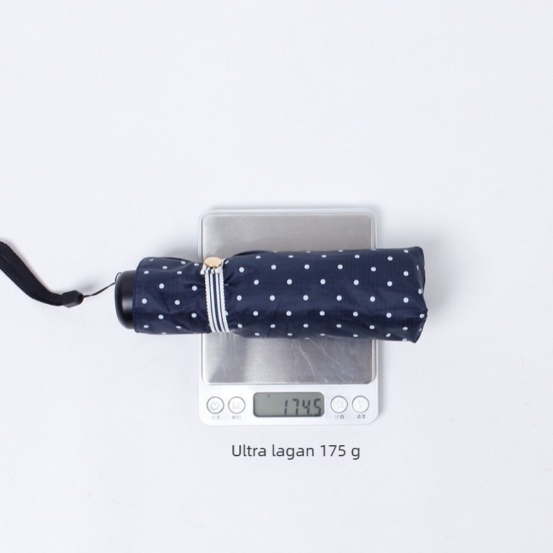 R5027 polka-dot ultra-tanki 20D kišobran, petodjelni, lagan 175 g, za sunce i kišu, sklopivi